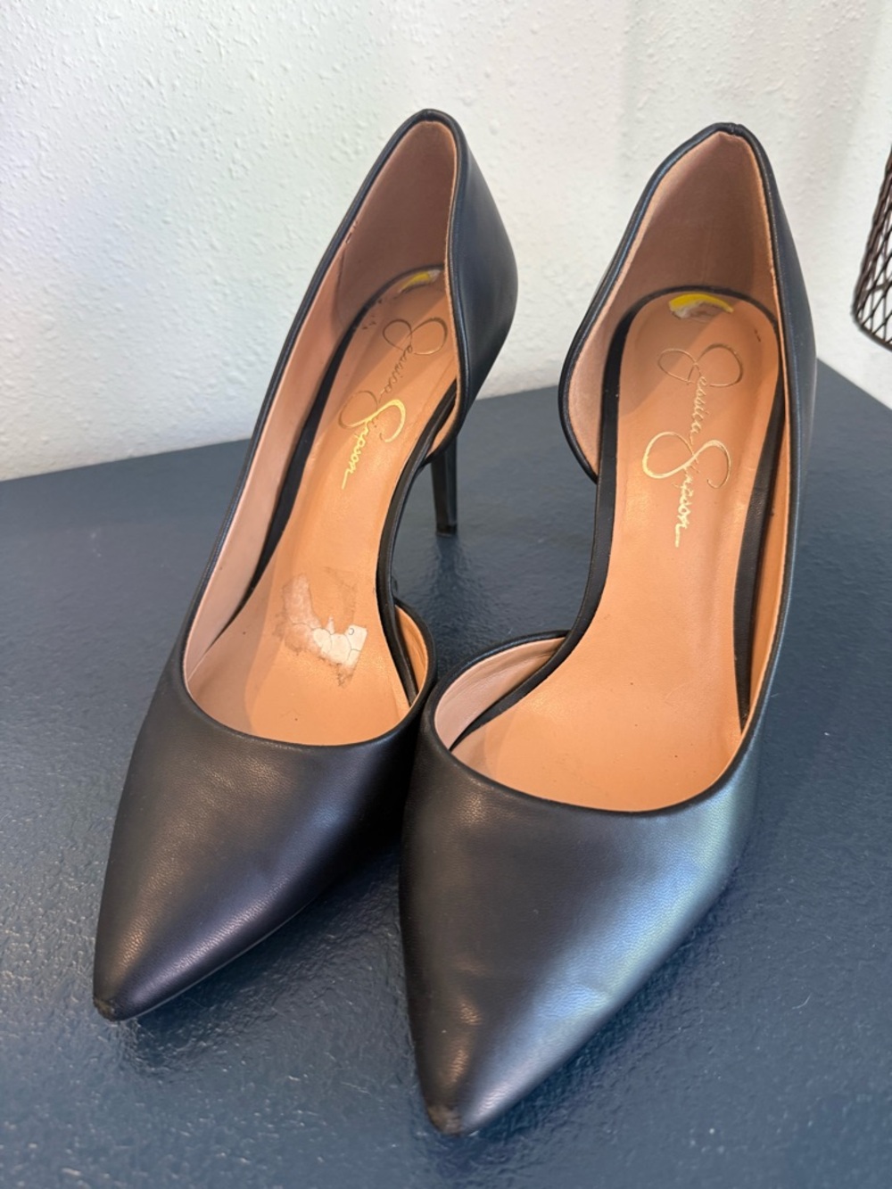 Jessica Simpson Black Pointed Toe D'Orsay High Heels